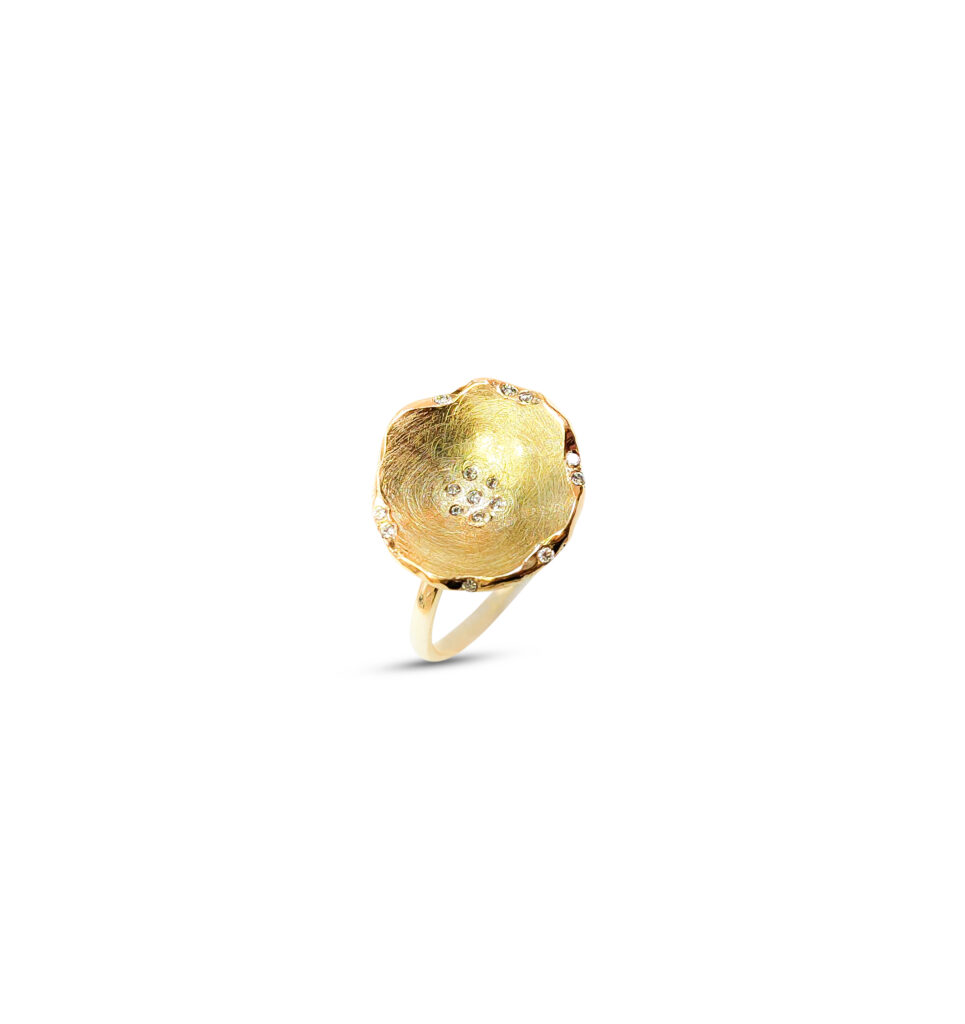 Gouden Ring met Diamanten Bloem – “Firenze”